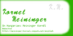 kornel meininger business card